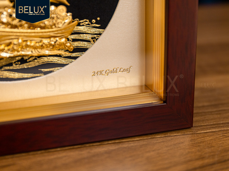 Tranh thuận buồm xuôi gió dát vàng 24k 20x20cm